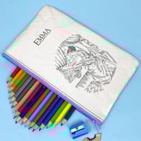 Image 1 of Emma Book Page Pencil Case, Jane Austen, purple