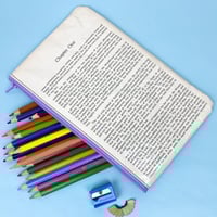Image 2 of Emma Book Page Pencil Case, Jane Austen, purple