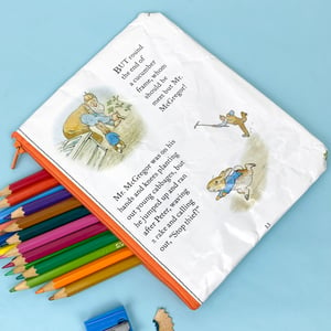 Image of Peter Rabbit, Mr McGregor’s Garden Book Page Pencil Case, Beatrix Potter