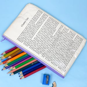 Image of Jane Eyre Book Page Pencil Case Purple 