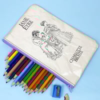 Image 1 of Jane Eyre Book Page Pencil Case Purple 