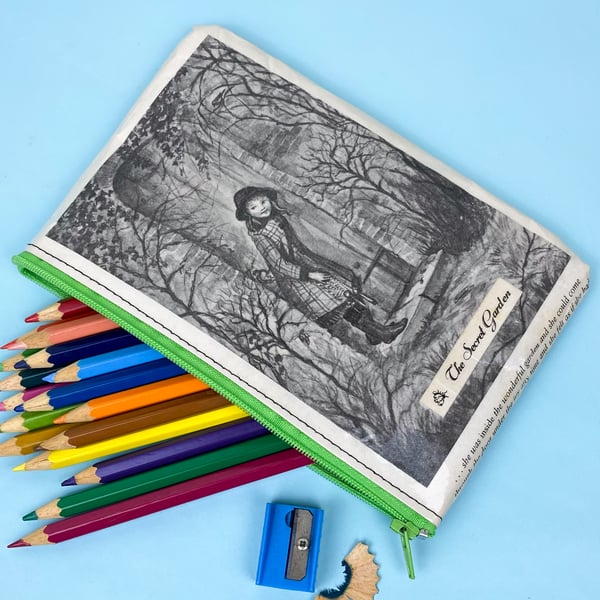 Image of The Secret Garden Illustrated Book Page Pencil Case