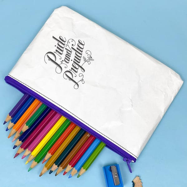 Image of Pride and Prejudice, Book Page Pencil Case Jane Austen