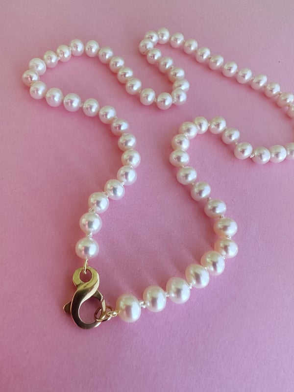 Image of Hand Knotted Pearl Necklace