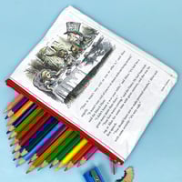 Image 1 of Alice in Wonderland, A Mad Tea Party Book Page Pencil Case