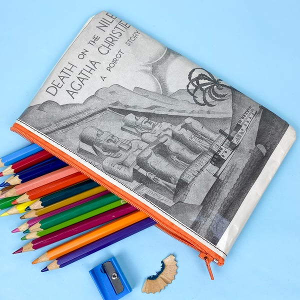 Image of Agatha Christie, Death on the Nile Book Page Pencil Case 