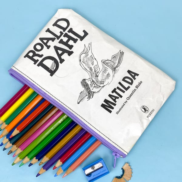 Image of Matilda Book Page Pencil Case, Roald Dahl