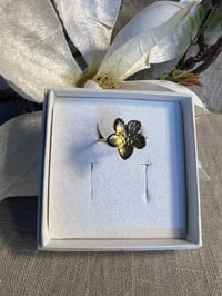 Image 3 of Stainless Steel Small Flower Adjustable Ring Gold