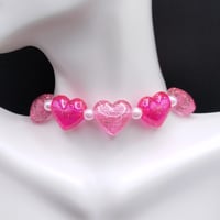 Image 1 of Decora Lovecore Sparkly Chunky Heart Choker