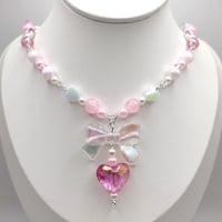 Image 1 of Pink Princess Heart Gem Necklace