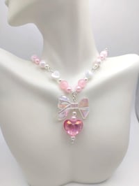 Image 3 of Pink Princess Heart Gem Necklace