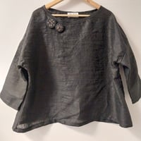 Image 1 of KylieJane Swing top -black linen 