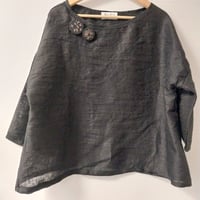 Image 4 of KylieJane Swing top -black linen 