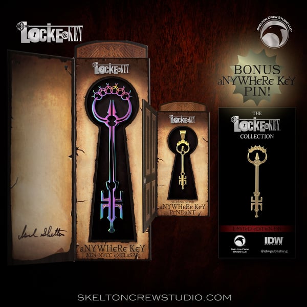 Image of Locke & Key: NYCC 2024 Anywhere Key & Sterling Silver Anywhere Key Pendant w/BONUS pin!