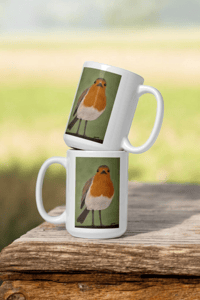 Image 3 of Robin White glossy mug 