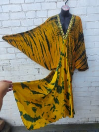 Image 3 of Wanderlust maxi dress Sari tie dye Mustard 