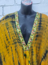 Image 4 of Wanderlust maxi dress Sari tie dye Mustard 