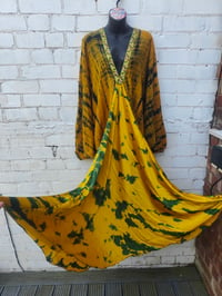 Image 2 of Wanderlust maxi dress Sari tie dye Mustard 