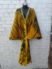 Image 1 of Wanderlust maxi dress Sari tie dye Mustard 