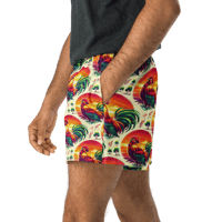 Image 1 of Singing Rooster All-Over Print Unisex Athletic Shorts [Dèyè Lakay]