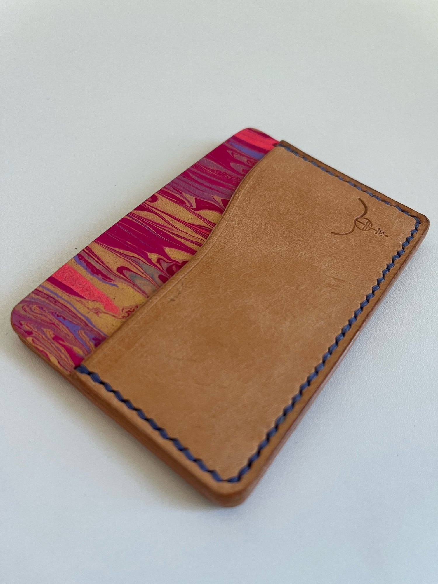 Image of Natural Pueblo/Pink Marbled Horizontal Cardholder 