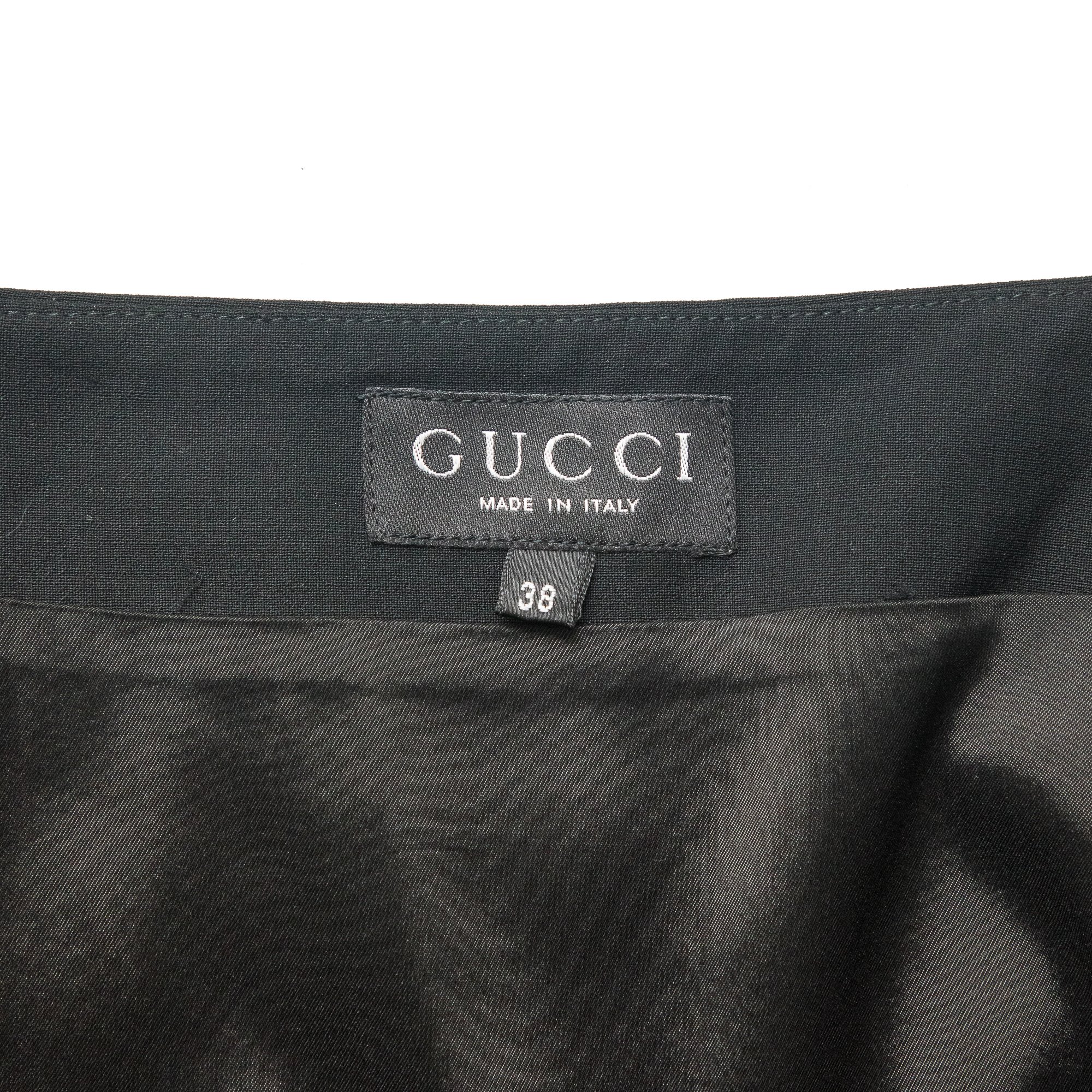 Image of Gucci by Tom Ford 1998 G Logo Buckle Wrap Skirt