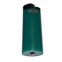 Image 1 of Refillable Bic Lighter • Emerald Green w/ Black Fork & Hood