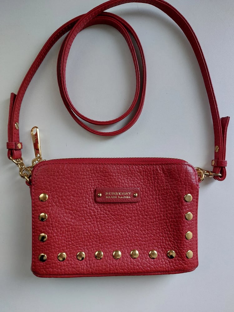 Image of Burberry mini red leather bag
