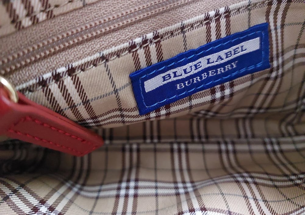 Image of Burberry mini red leather bag