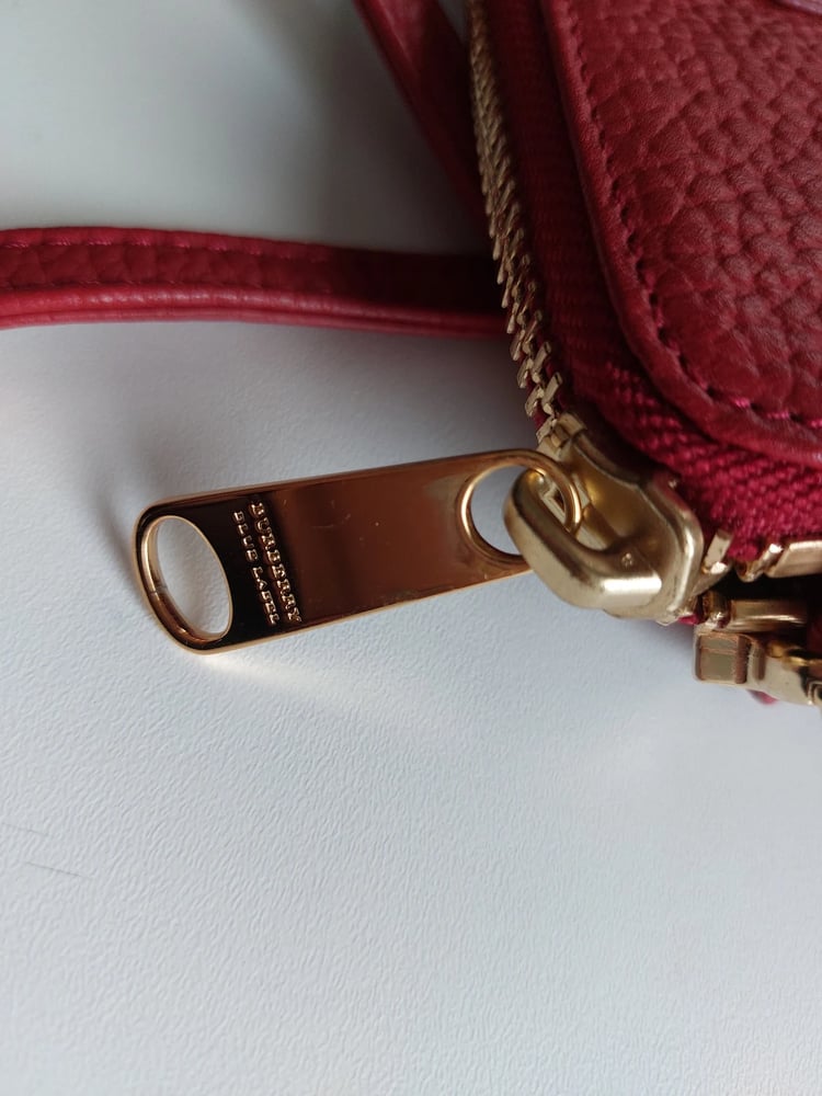 Image of Burberry mini red leather bag