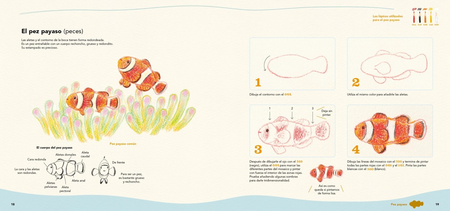 Image of Dibuja todo tipo de animales acuáticos con lápices de colores Un libro de Ai Akikusa