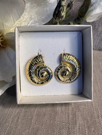 Image 2 of Stainless Steel Conch Earrings Gold