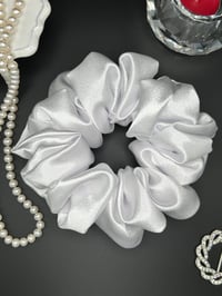 Image 2 of White Satin Scrunchie