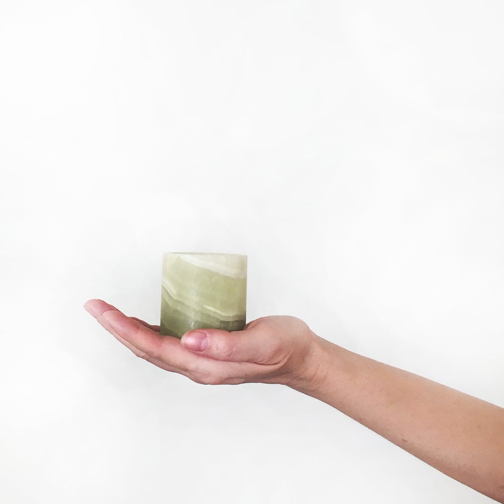 Image of Handmade Green Onyx Tea Light Holders