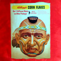 Image 1 of Hawk Eye (The Indian Brave) - Kelloggs Corn Flakes mask (1953) - backside