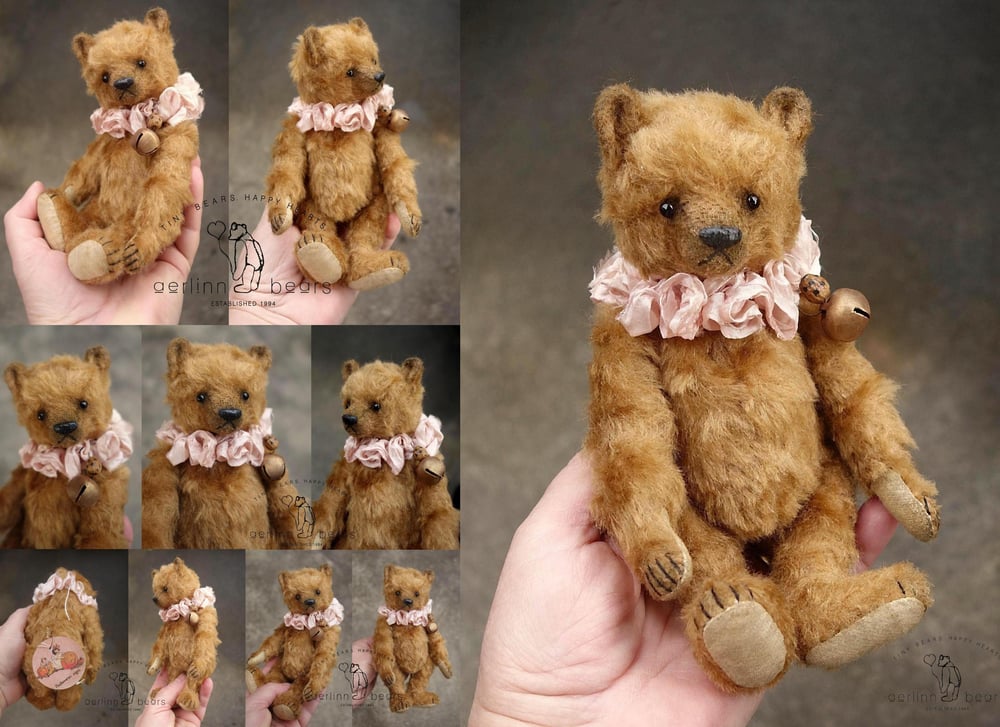 Image of Nori, OOAK Teddy Brown Mohair Artist Bear Art Doll Toy by Aerlinn Bears