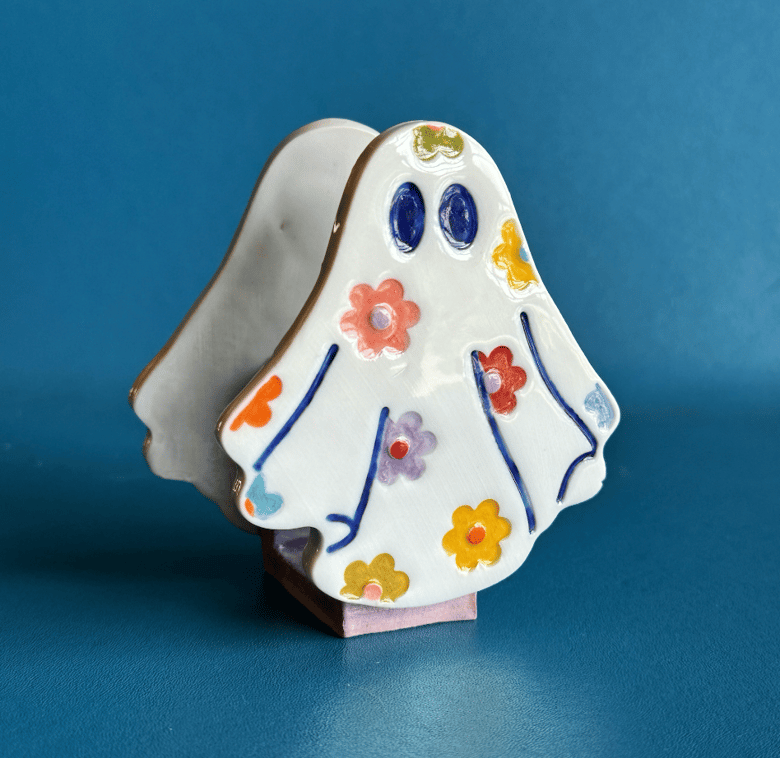 Image of Groovy Ghost Napkin Holder - Purple, Small