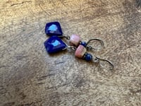 Image 1 of Lapis Lazuli and Rodhocrosite earrings 