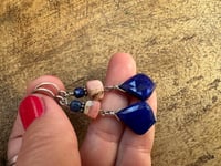 Image 2 of Lapis Lazuli and Rodhocrosite earrings 