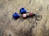 Image 5 of Lapis Lazuli and Rodhocrosite earrings 