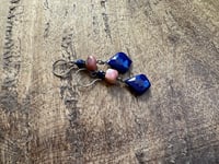 Image 7 of Lapis Lazuli and Rodhocrosite earrings 