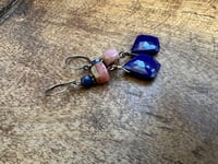 Image 8 of Lapis Lazuli and Rodhocrosite earrings 