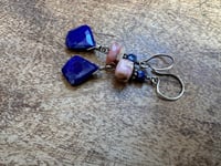 Image 11 of Lapis Lazuli and Rodhocrosite earrings 