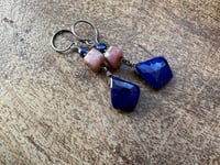 Image 13 of Lapis Lazuli and Rodhocrosite earrings 