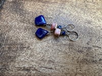 Image 15 of Lapis Lazuli and Rodhocrosite earrings 