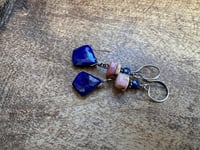 Image 21 of Lapis Lazuli and Rodhocrosite earrings 