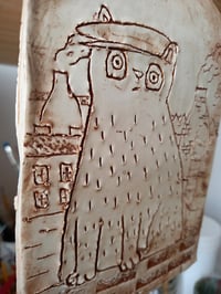 Image 2 of Handmade Ceramic Tile - Potteries Cat