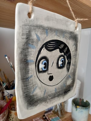 Image of Handmade Ceramic Tile - Blue Eyes
