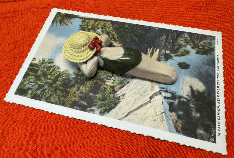 Image of Porcelain Beach Time Lazy Lady - Green One Piece with Red Bow