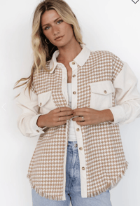 Image 2 of Houndstooth Comfortable Shacket 